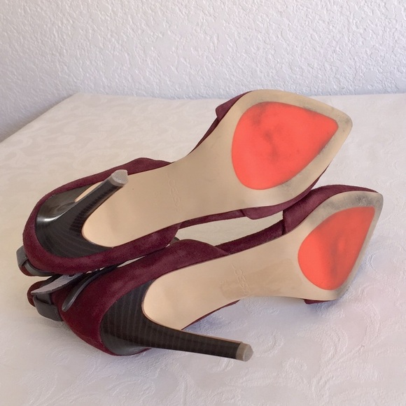 JOE'S JEANS Red Burgundy Suede Laney Pumps - Picture 7 of 10